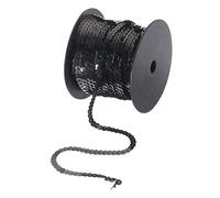 QUARKZMAN 100 Yards Flach Pailletten Streifen 6mm Laser Pailletten Stoff Paillette Dreieck Pailletten Trimmen für Handwerk Basteln Pailletten Fransen Nähen Klingeln Schwarz