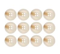 QUARKZMAN 12 Stück 23mm Harz Knöpfe zum Annähen, 4 Löch Runde Nähknöpfe für Strickjacke DIY Handwerk Dekorieren Mantel Annähen Kleidung Hemden Dekoration Mantel Herrenanzug (Khaki)