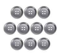 QUARKZMAN 12 Stück Bunte Knöpfe, 25mm 4 Löcher Harzknöpfe zum Annähen, Bastelknöpfe Runde Ersatzknöpfe Buttons für Nähen Mantel Hemden Kleidung DIY Handwerk Dekoration, Grau