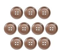 QUARKZMAN 12 Stück Bunte Knöpfe, 25mm 4 Löcher Harzknöpfe zum Annähen, Bastelknöpfe Runde Ersatzknöpfe Buttons für Nähen Mantel Hemden Kleidung DIY Handwerk Dekoration, Braun