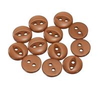 QUARKZMAN 12 Stück Knöpfe 11,5mm Harz Buttons zum Annähen 2 Löcher Runde Bastelknöpfe für Bekleidung Bettwäsche Hosen Hemd Blusen Kleider Rock Handwerk Selber Machen, Braun