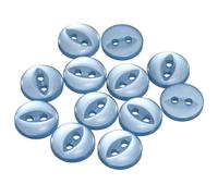 QUARKZMAN 12 Stück Knöpfe 11,5mm Harz Buttons zum Annähen 2 Löcher Runde Bastelknöpfe für Bekleidung Bettwäsche Hosen Hemd Blusen Kleider Rock Handwerk Selber Machen, Hellblau