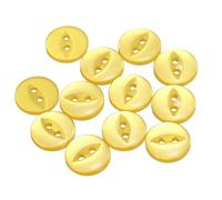 QUARKZMAN 12 Stück Knöpfe 12,5mm Harz Buttons zum Annähen 2 Löcher Runde Bastelknöpfe für Bekleidung Bettwäsche Hosen Hemd Blusen Kleider Rock Handwerk Selber Machen, Gelb