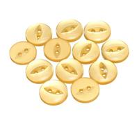 QUARKZMAN 12 Stück Knöpfe 15mm Harz Buttons zum Annähen 2 Löcher Runde Bastelknöpfe für Bekleidung Bettwäsche Hosen Hemd Blusen Kleider Rock Handwerk Selber Machen, Orange