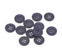 QUARKZMAN 12 Stück Knöpfe 15mm Runde Bastelknöpfe Dunkelblau Matte Harz Nähknöpfe 4-Loch zum Annähen Basis Button für Handwerk Scrapbooking Dekor Kleidung Mantel Blusen Hemden Hosen Jacken