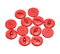 QUARKZMAN 12 Stück Knöpfe 18mm Harz Buttons zum Annähen 2 Löcher Runde Bastelknöpfe für Bekleidung Bettwäsche Hosen Hemd Blusen Kleider Rock Handwerk Selber Machen, Rot