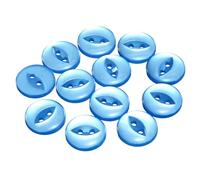 QUARKZMAN 12 Stück Knöpfe 18mm Harz Buttons zum Annähen 2 Löcher Runde Bastelknöpfe für Bekleidung Bettwäsche Hosen Hemd Blusen Kleider Rock Handwerk Selber Machen, Saphirblau