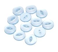 QUARKZMAN 12 Stück Knöpfe 20mm Harz Buttons zum Annähen 2 Löcher Runde Bastelknöpfe für Bekleidung Bettwäsche Hosen Hemd Blusen Kleider Rock Handwerk Selber Machen, Hellblau