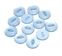 QUARKZMAN 12 Stück Knöpfe 20mm Harz Buttons zum Annähen 2 Löcher Runde Bastelknöpfe für Bekleidung Bettwäsche Hosen Hemd Blusen Kleider Rock Handwerk Selber Machen, Himmelblau