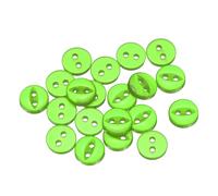 QUARKZMAN 12 Stück Knöpfe 9mm Harz Buttons zum Annähen 2 Löcher Runde Bastelknöpfe Glatt für Bekleidung Bettwäsche Hosen Hemd Blusen Kleider Rock Handwerk Selber Machen, Grün