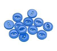 QUARKZMAN 12 Stück Knöpfe Saphirblau Nähknöpfe 11,5mm Runde Harz Buttons 2-Loch Kunststoff Knopf zum Annähen Bastelknöpfe für Hosen Kleider Röcke Blusen Hemd Anzug Jeans DIY Handwerk