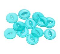 QUARKZMAN 12 Stück Knöpfe Seeblau Nähknöpfe 20mm Runde Harz Buttons 2-Loch Kunststoff Knopf zum Annähen Bastelknöpfe für Hosen Kleider Röcke Blusen Hemd Anzug Jeans DIY Handwerk
