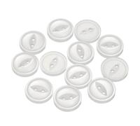 QUARKZMAN 12 Stück Knöpfe Weiß Nähknöpfe 15mmRunde Harz Buttons 2-Loch Kunststoff Knopf zum Annähen Bastelknöpfe für Hosen Kleider Röcke Blusen Hemd Anzug Jeans DIY Handwerk