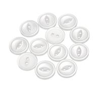 QUARKZMAN 12 Stück Knöpfe Weiß Nähknöpfe 18mmRunde Harz Buttons 2-Loch Kunststoff Knopf zum Annähen Bastelknöpfe für Hosen Kleider Röcke Blusen Hemd Anzug Jeans DIY Handwerk