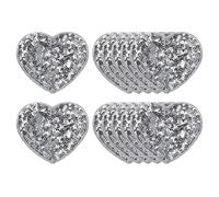 QUARKZMAN 12 Stück Patches Patches zum Aufbügeln, 6cm Flicken zum Aufbügeln,Bestickte Aufnäher Bügelflicken für Hut Jacke Jeans Rucksäcke DIY Dekoration(Silber)