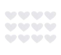 QUARKZMAN 12 Stück Patches zum Aufbügeln, 25mm Herz Flicken zum Aufbügeln, DIY Aufnäher zum Aufbügeln Zufällig Bügelbilder für Rucksäcke Hosen Kleidung Jacken Hüte, Weiß