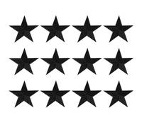 QUARKZMAN 12 Stück Patches zum Aufbügeln, 82mm Sternen Flicken zum Aufbügeln, DIY Aufnäher zum Aufbügeln Zufällig Bügelbilder für Rucksäcke Hosen Kleidung Jeans Jacken Hüte, Schwarz