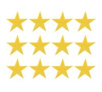 QUARKZMAN 12 Stück Patches zum Aufbügeln, 82mm Sternen Flicken zum Aufbügeln, DIY Aufnäher zum Aufbügeln Zufällig Bügelbilder für Rucksäcke Hosen Kleidung Jeans Jacken Hüte, Gelb