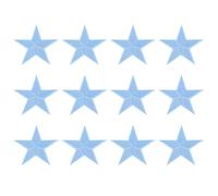 QUARKZMAN 12 Stück Patches zum Aufbügeln, 82mm Sternen Flicken zum Aufbügeln, DIY Aufnäher zum Aufbügeln Zufällig Bügelbilder für Rucksäcke Hosen Kleidung Jacken Hüte, Himmelblau