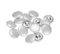 QUARKZMAN 15 Stück Knöpfe Silber Lederbezogene Knopf 25mm Lederknopf Metall Schaft Nähknöpfe Runde Lederüberzug Buttons für Strickjacker Mäntel Hosen Lederpolster Handtaschen