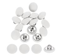 QUARKZMAN 15 Stück Lederbezogene Knöpfe 12.5mm 20L Runde Metallstiel Nähtknöpfe Zum Annähen Für Kleidung Mäntel Hüte Sofa Deko DIY Bastelbedarf Weiß