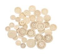 QUARKZMAN 150 Stück 2-Loch Bastel-Nähknöpfe 15/20/25 mm Handgemachte Holz-Ersatzknöpfe Runde Knöpfe für Kleidungsdekoration DIY Zubehör, Gelb