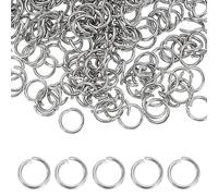 QUARKZMAN 150 Stück Biegeringe, 6 x 0.8mm Offene Kettenglieder Sprungringe Metallring jump rings für Schmuckherstellung Armband Halskette Anhänger schlüsselringe klein DIY, Silber
