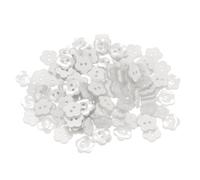 QUARKZMAN 150 Stück Knöpfe 12mm Blumenform Bastelknöpfe Weiß Nähknöpfe Harz 2-Loch Kunststoffknöpfe Blumenknöpfe für Nähen DIY Handwerk Scrapbooking Dekor Kleidung Blusen Hemden