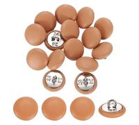 QUARKZMAN 15Stk Lederbezogene Knöpfe 15mm 24L Runde Metallknöpfe Zum Annähen Für Kleidung Mäntel Hüte Sofadekoration DIY Bastelprojekte Hellorange