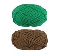 QUARKZMAN 2 Knäuel Chenille Garn Decke Garn 2x100g/7.1oz #6 Super Bulky Polyester Weiches Strickgarn Zum Häkeln Weben Tasche Schal Mütze Braun Grün