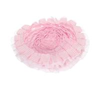 QUARKZMAN 2-Lagen Gingham Rüschenband Besatz 5 Yards x 1.38" Chiffon Plissiertes Band Stoffkantenverzierung Für Nähen DIY Basteln Kleidung Und Wohnaccessoires Deko Hellrosa