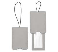 QUARKZMAN 2 Stk Kofferanhänger Graue Leder Namensschilder Reisezubehör Flugzeug Reiseessentials Für Flugreisen Hotel Check In Koffer Taschen 11 x 7.5 x 0.5 cm / 4.33 x 2.95 x 0.2 Zoll