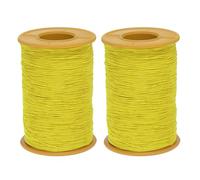 QUARKZMAN 2 Stück Elastisches Nähgarn 500m 0,5mm Dicke Latex Schneiderei Handwerk Nähgarn für Handnähen, Sammeln, Stickerei, Nähmaschine, Gelb