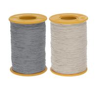 QUARKZMAN 2 Stück Elastisches Nähgarn 500m 0,5mm Dicke Latex Schneiderei Handwerk Nähgarn für Handnähen, Sammeln, Stickerei, Nähmaschine, Beige & Dunkelgrau