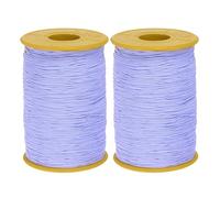 QUARKZMAN 2 Stück Elastisches Nähgarn 500m 0,5mm Dicke Latex Schneiderei Handwerk Nähgarn für Handnähen, Sammeln, Stickerei, Nähmaschine, Helllila