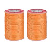 QUARKZMAN 2 Stück Gewachst Nähgarn für Nähmaschine, 0,8mm x 55m, Runder Wachsfaden, Sattlergarn, Polyester Garn für Leder Nähen, Buchbinden, Reparatur, geflochtene Armbänder, Orange