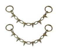 QUARKZMAN 2 Stück Goth Nieten Schuhketten Coole Metall Punk Nieten Kegel Spike Charms Ketten Sandalen Schuhe Accessoires Für Frauen Männer Party Deko Geburtstagsgeschenke Clogs Jeans Bronze