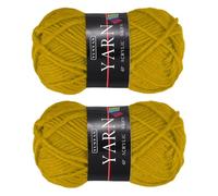 QUARKZMAN 2 Stück Häkelgarn Gelb 4-Fach Acrylgarn 50g Sportgewicht Garn Weich Und Flauschiges Garn Zum Stricken DIY Häkelhandarbeit Decken Geschenk 110 Yards