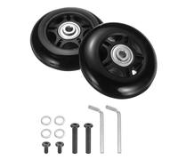 QUARKZMAN 2 Stück Kofferrollen Ersatzrollen, 79 x 24 mm/3.1" x 0.9" Gummi Schwenkrollenlager Räder Reparatursets für Koffer Inline Outdoor Skate, Schwarz