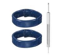 QUARKZMAN 2 Stück Leder Uhrenarmband Schlaufen 24mm Ersatz Uhrenarmband Halter Uhrenarmband Retainer Armbandhalter Ringe, Dunkelblau