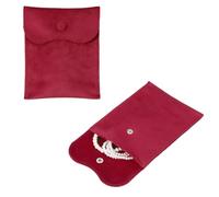 QUARKZMAN 2 Stück Samt Schmuckbeutel Mit Druckknopf 11x14cm Kleine Aufbewahrungstaschen Weicher Schmuckorganizer Tragbare Verpackung Passend Für Halsketten Armbänder Ringe Ohrringe Uhr Rot