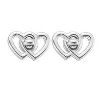 QUARKZMAN 2 Stück Twist Turn Lock Clasp, 1,46" x 0,98" Verschlüsse Schloss Schnellverschlüsse für Geldbörse Doppelherz Taschenschloss Clip Hardware Zubehör für DIY Handtasche, Silber