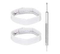 QUARKZMAN 2 Stück Weiß Leder Uhrenarmband Schlaufen 22mm, Halter Uhrenarmband Halterung Armbandhalter Ringe