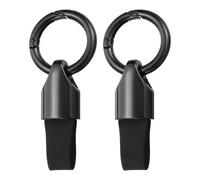 QUARKZMAN 2 Stücke Autoschlüsselanhänger Ringclip 3.1" x 1.4" Kleiner Leder Schlüsselanhänger Schlüsselband Zubehör Mit Schlüsselringen Für Haus Autoschlüssel Gunmetal Schwarz