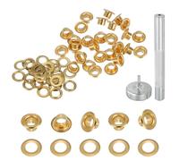 QUARKZMAN 20 Sets Ösen Werkzeug Kit, 3,5mm Kupfer Ösen Set, Metallösen Hohlnieten Grommets Tülle mit Metallbasis Stanz für Segeltuch Planen Leder Zelte Markisen DIY Handwerk, Gold
