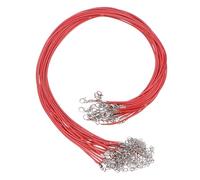 QUARKZMAN 20 STK. Gewachste Halskette Schnur Großhandel Rot 1,5 mm Durchmesser 18" Halskette Schnur Seil mit Kettenverschluss für Anhänger Armbänder Schmuckherstellung Zubehör
