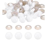 QUARKZMAN 20 Stück 12mm/0.48in Sicherheitsaugen Großpackung Für Häkeln Plastik Häkelpuppen Augen Mit Unterlegscheiben Für Plüschbär DIY Stoffpuppe Plüschniererei Basteln Halloween Weiß