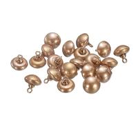 QUARKZMAN 20 Stück 16L Runde Braune Faux-Perlenknöpfe 10mm 3/8" Gold Metall Schaft Nähknöpfe Ersatz DIY Kleine Knöpfe für Nähen Kleidung Braut Hochzeitskleid DIY Handwerk