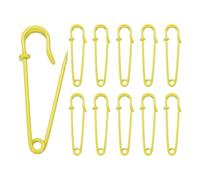 QUARKZMAN 20 Stück 50mm Länge Sicherheitsnadeln, Gebackene Farbe Stahl Klein & Groß Sicherheitsnadel Robuste Großpackung Safety Pins für Kleidung Nähen Schneidern Kunst DIY Basteln (Gelb)