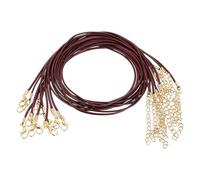 QUARKZMAN 20 Stück Gewachste Halskette, 45cm x 1.5mm Geflochtene Schnur Großhandel Lederband Kette Halskettenschnur mit Verschluss für Armbänder Halsketten DIY Schmuckband, Weinrot